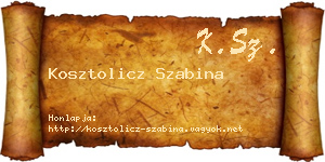 Kosztolicz Szabina névjegykártya