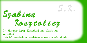 szabina kosztolicz business card